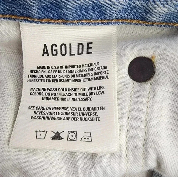 Agolde Riley High rise Straight Crop jean in Clear skies sz 29 NWT light wash - Picture 11 of 16
